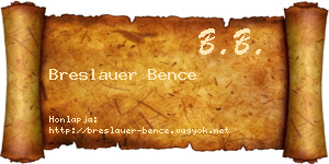 Breslauer Bence névjegykártya